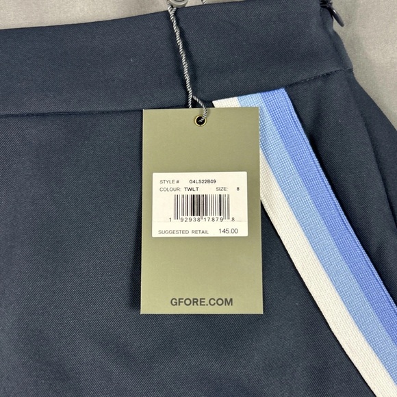 G/FORE G4 Womens Golf Skort Striped 8 Twilight Blue Nylon Spandex - Picture 4 of 9